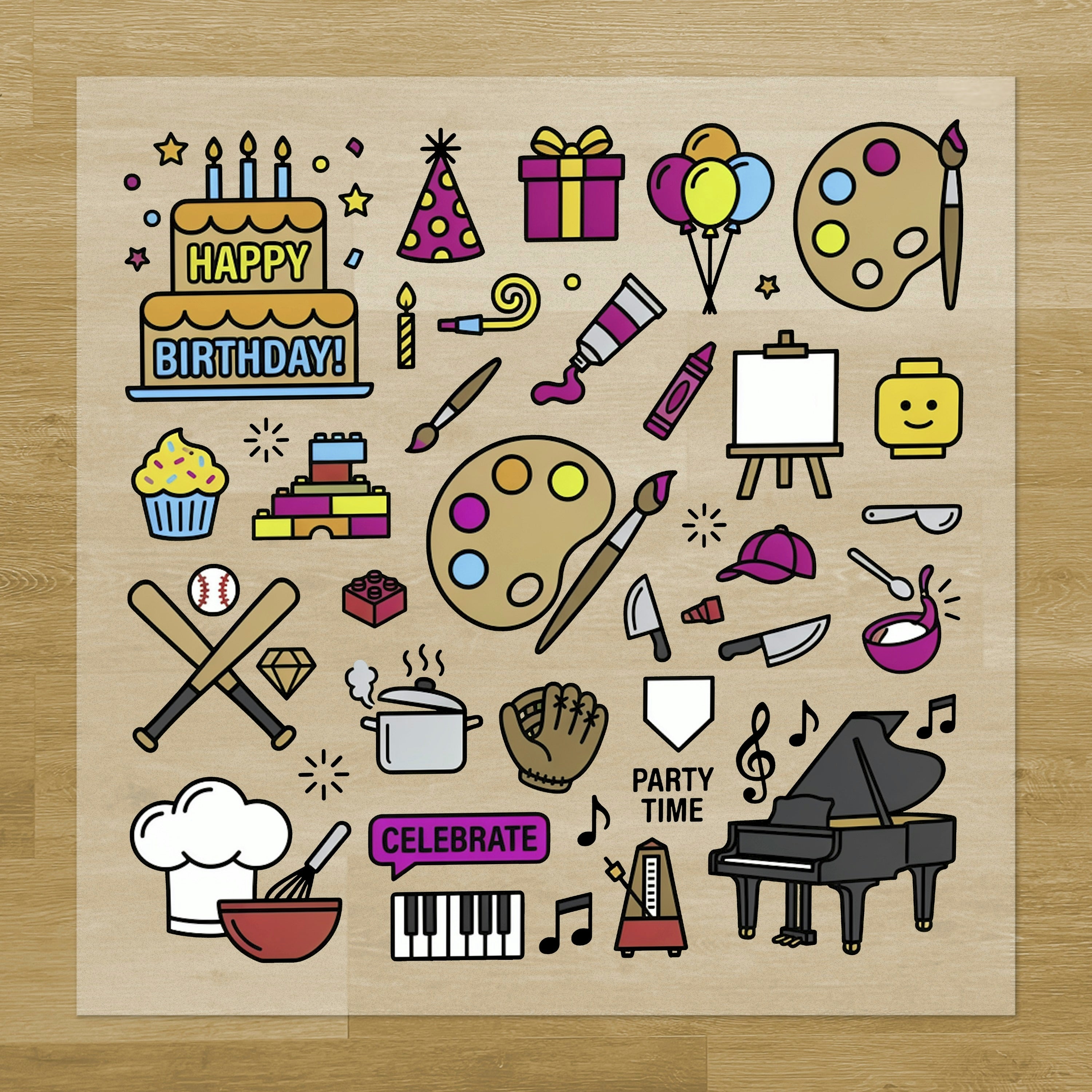 Birthday Celebration Iron-On Transfer Pack