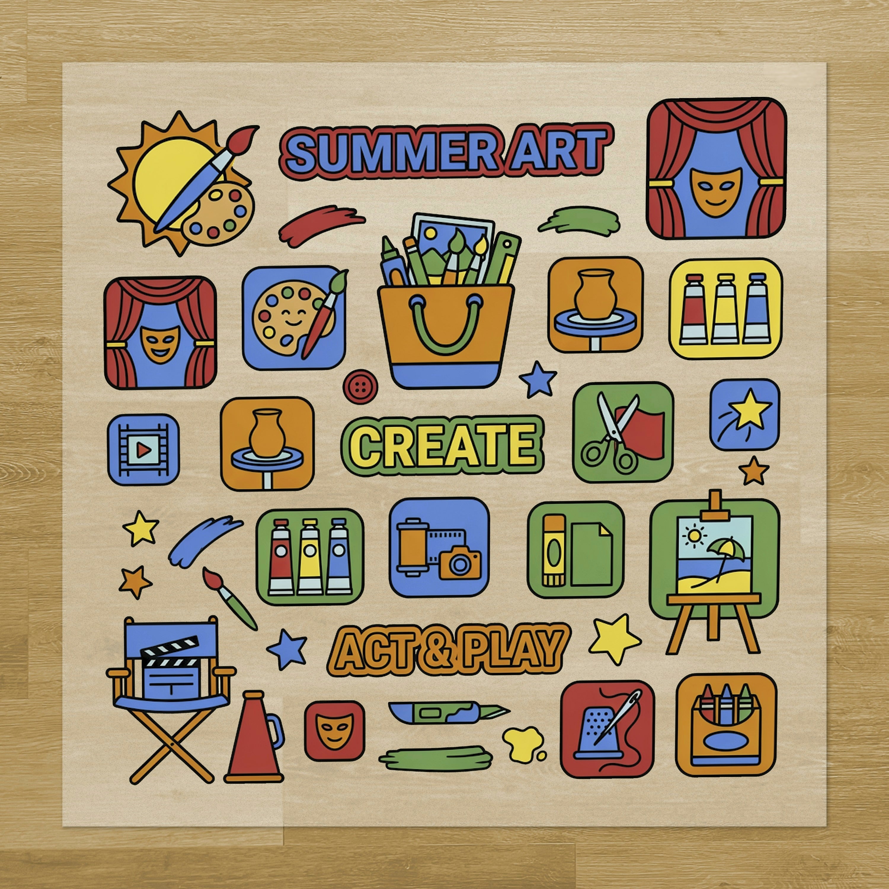 Summer Art Studio Iron-On Transfer Pack