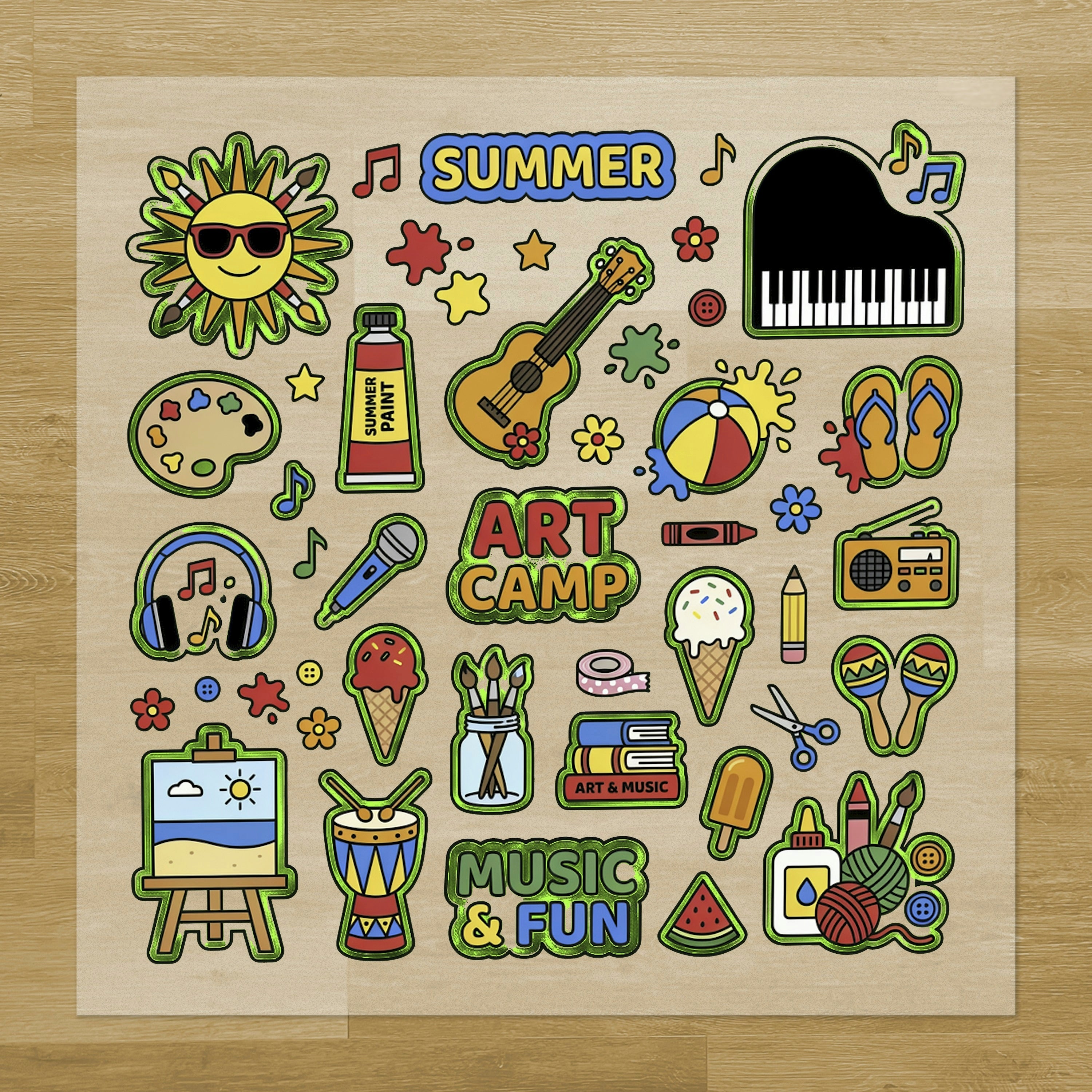 Summer Art Camp Iron-On Transfer Pack