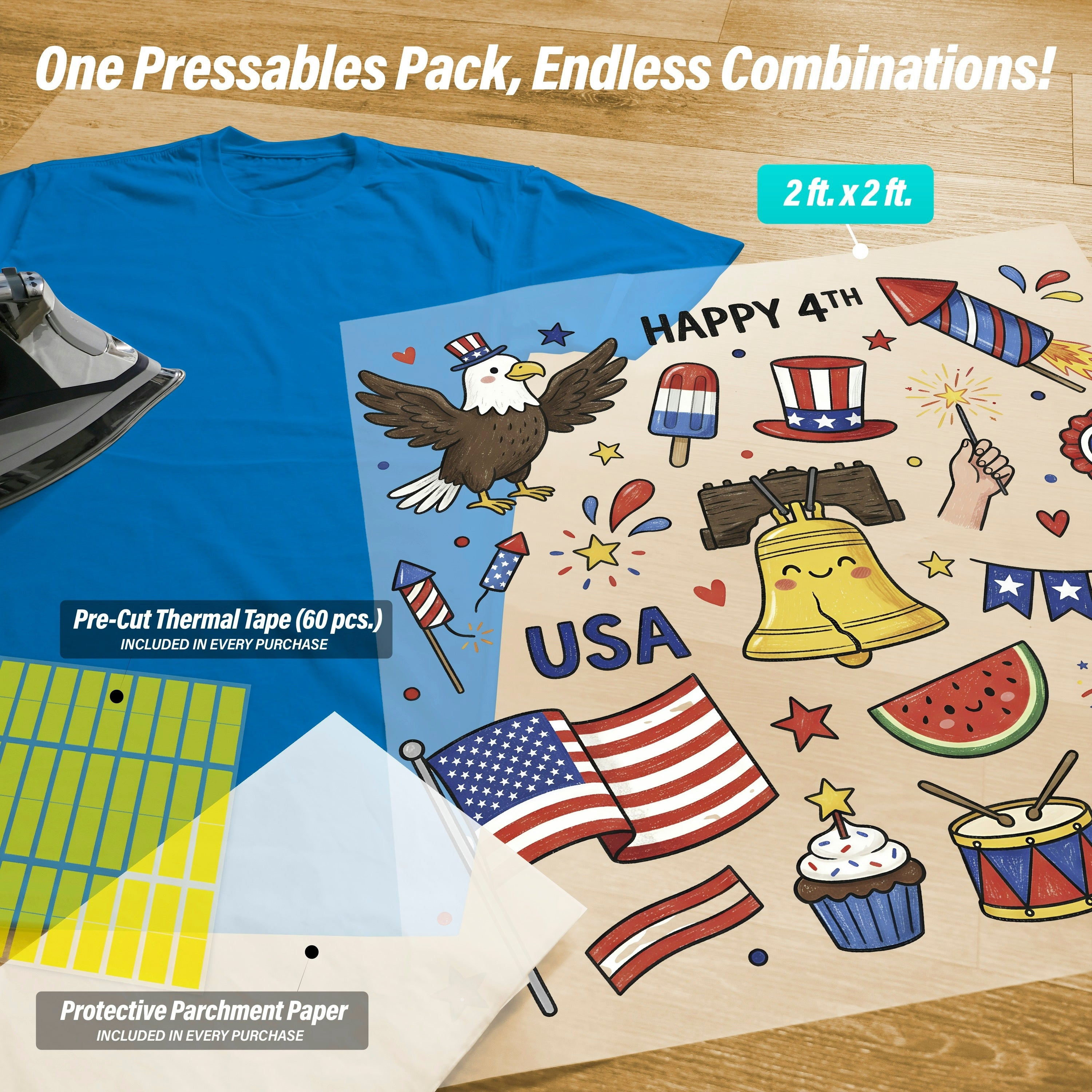 Happy 4th of July Iron-On Transfer Pack