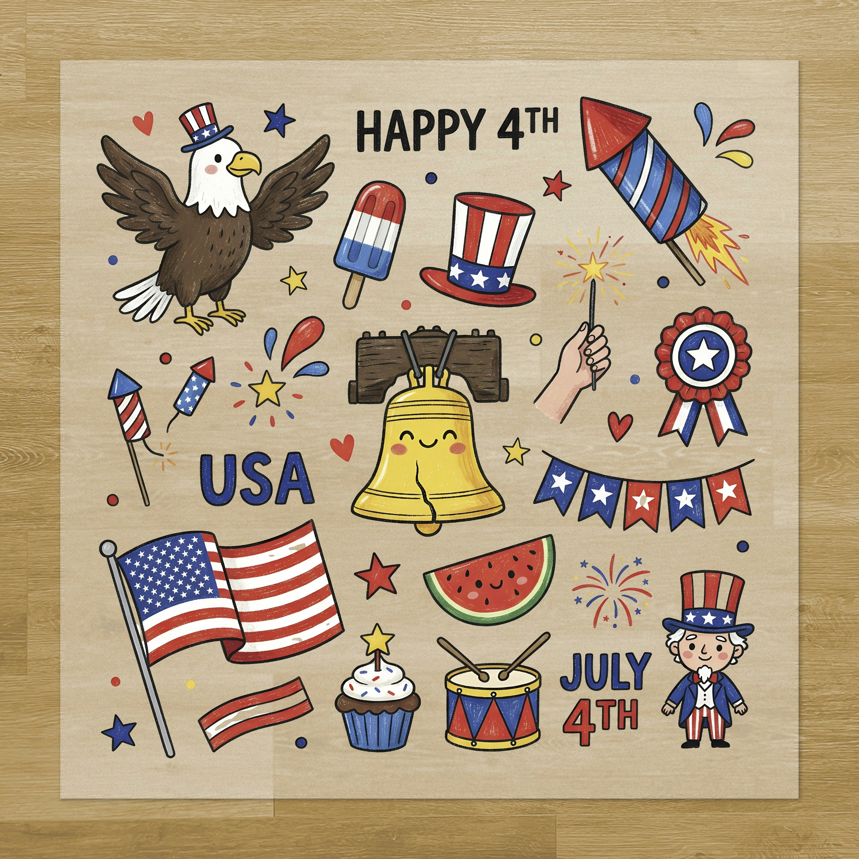 Happy 4th of July Iron-On Transfer Pack