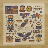 Retro Folk 4th of July Iron-On Transfer Pack
