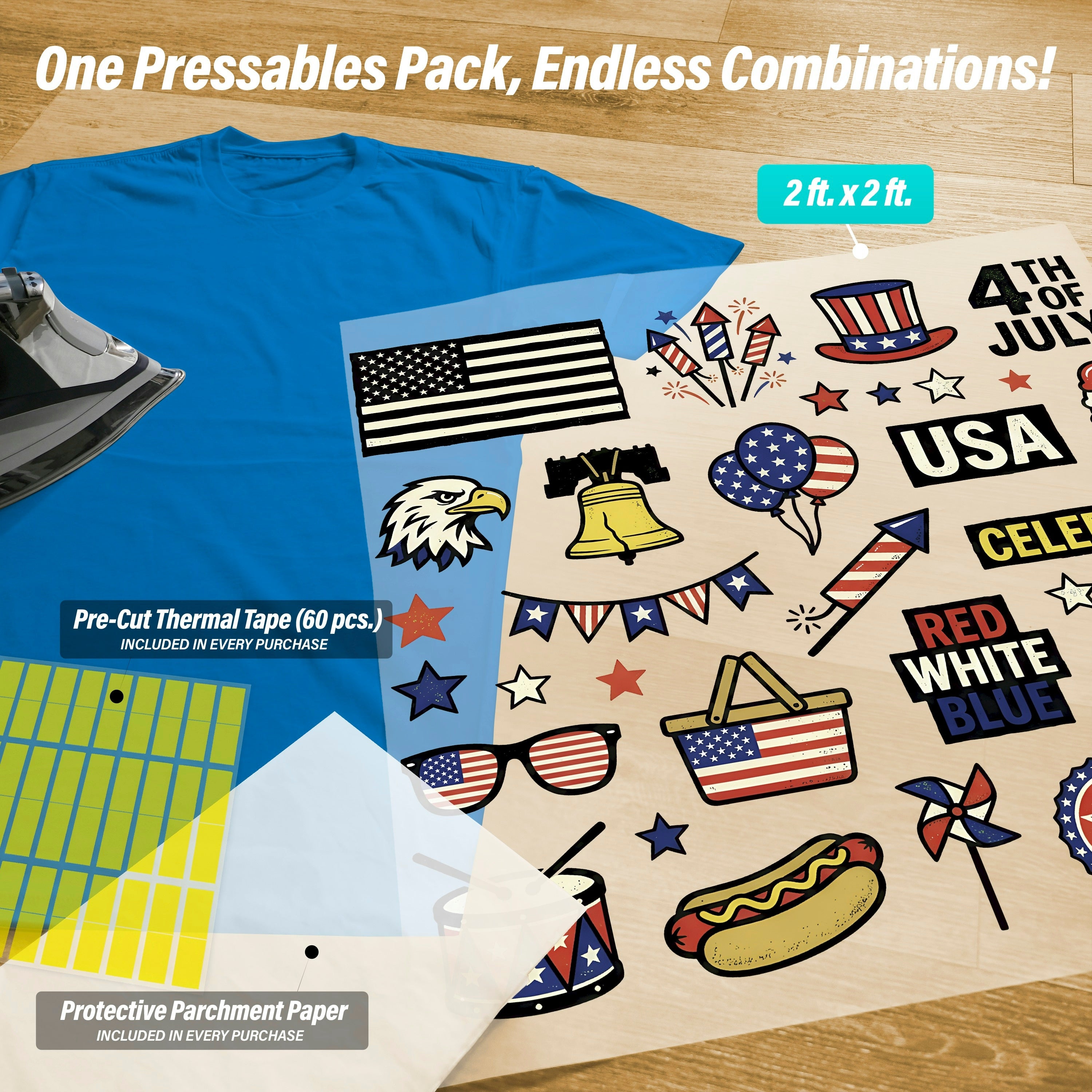 Patriotic Celebration Iron-On Transfer Pack