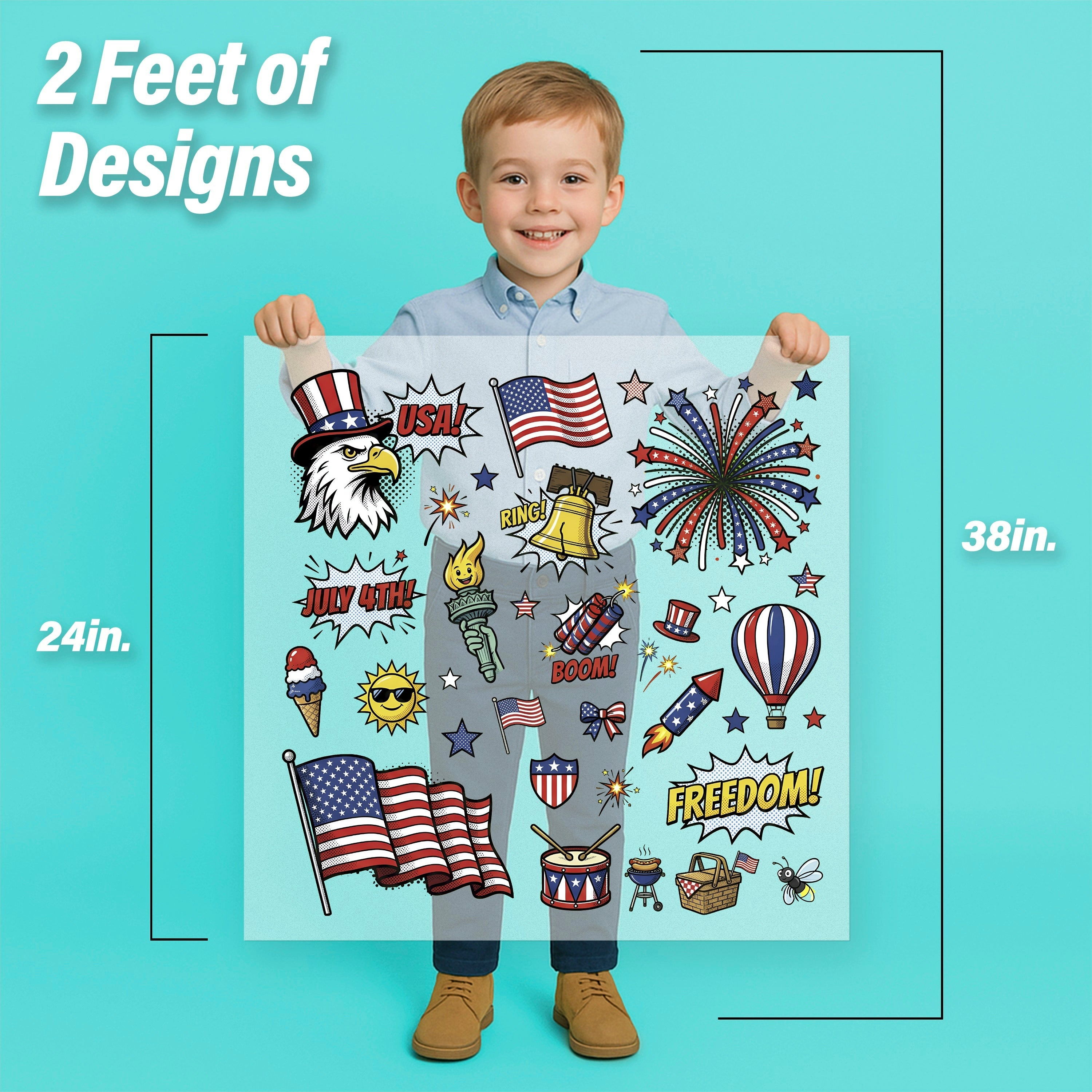 Patriotic Pop Art Iron-On Transfer Pack