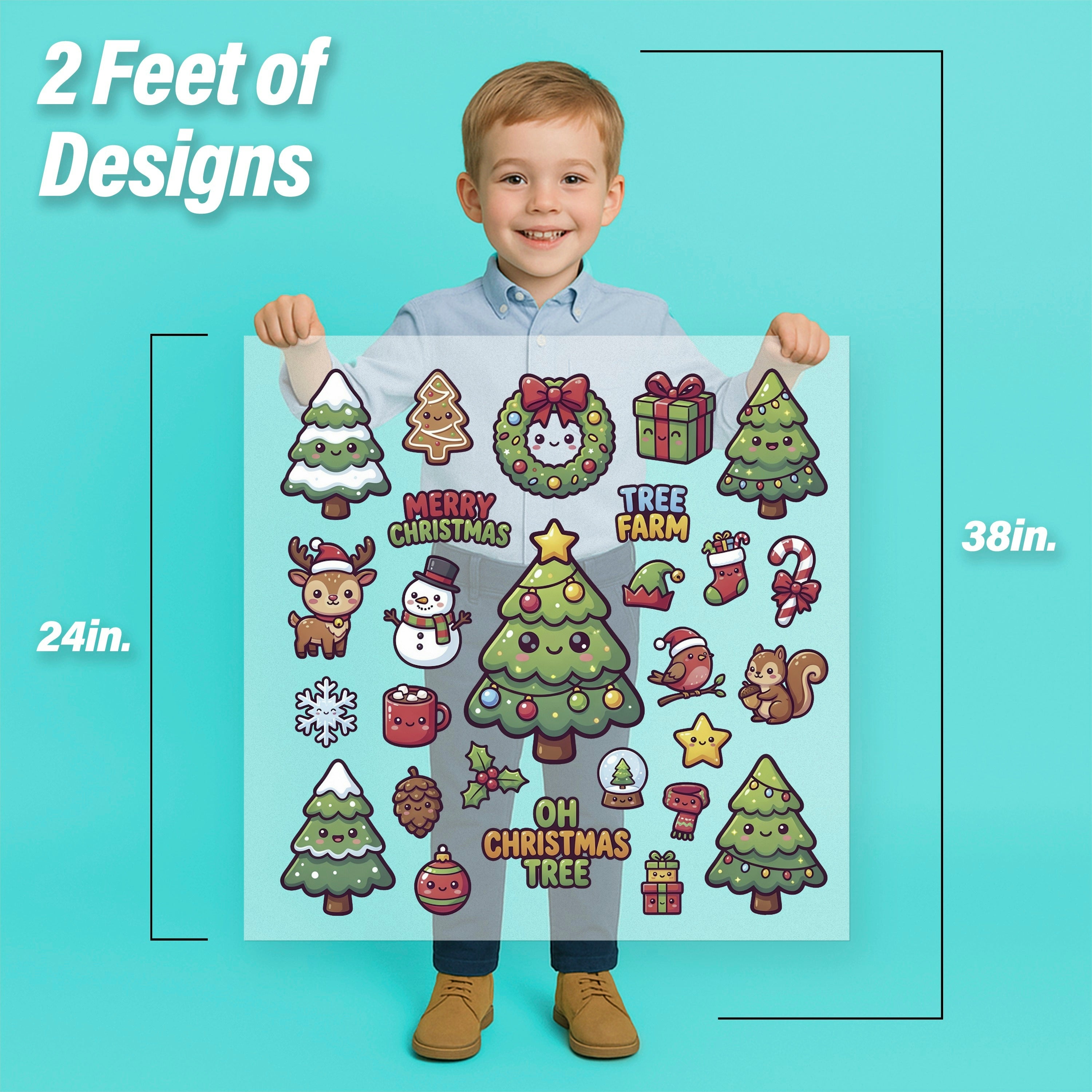Cute Oh Christmas Tree Iron-On Transfer Pack