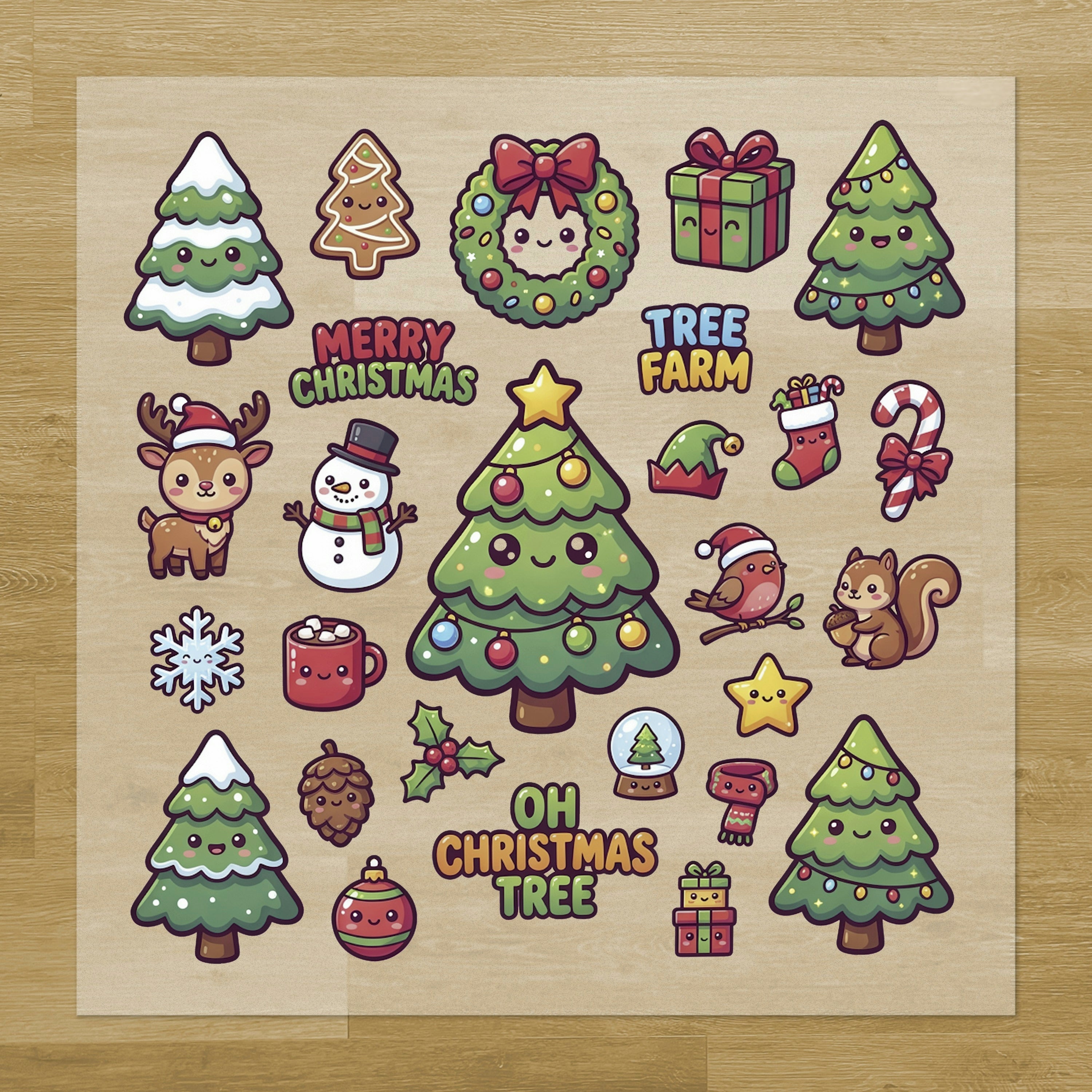 Cute Oh Christmas Tree Iron-On Transfer Pack