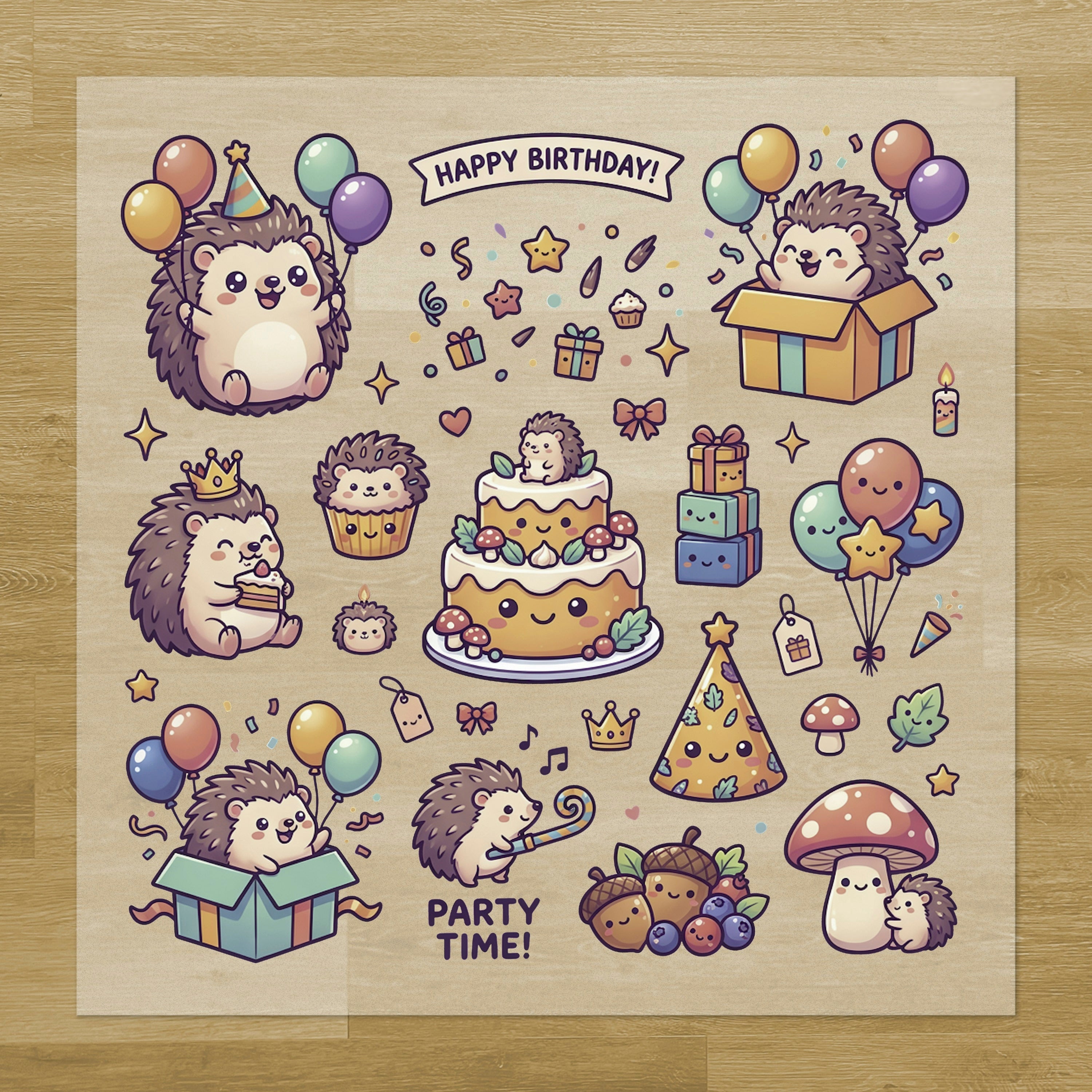 Porcupine Party Celebration Iron-On Transfer Pack
