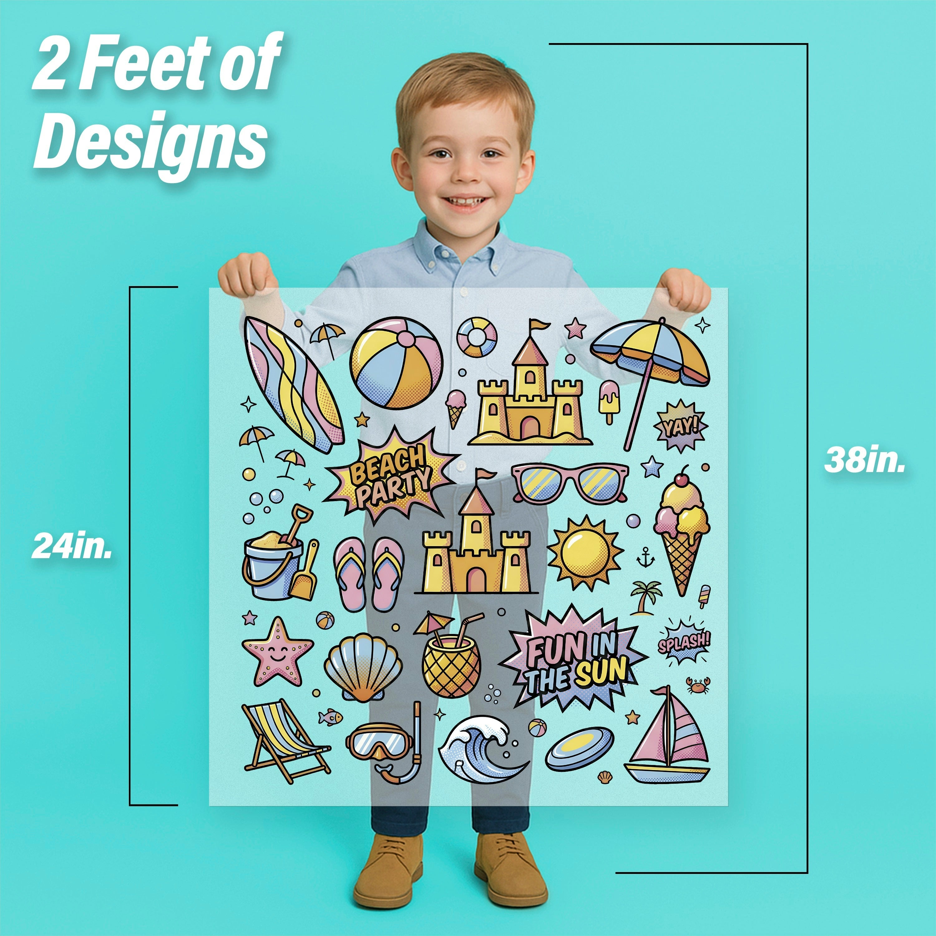 Beach Party Pop-Art Iron-On Transfer Pack