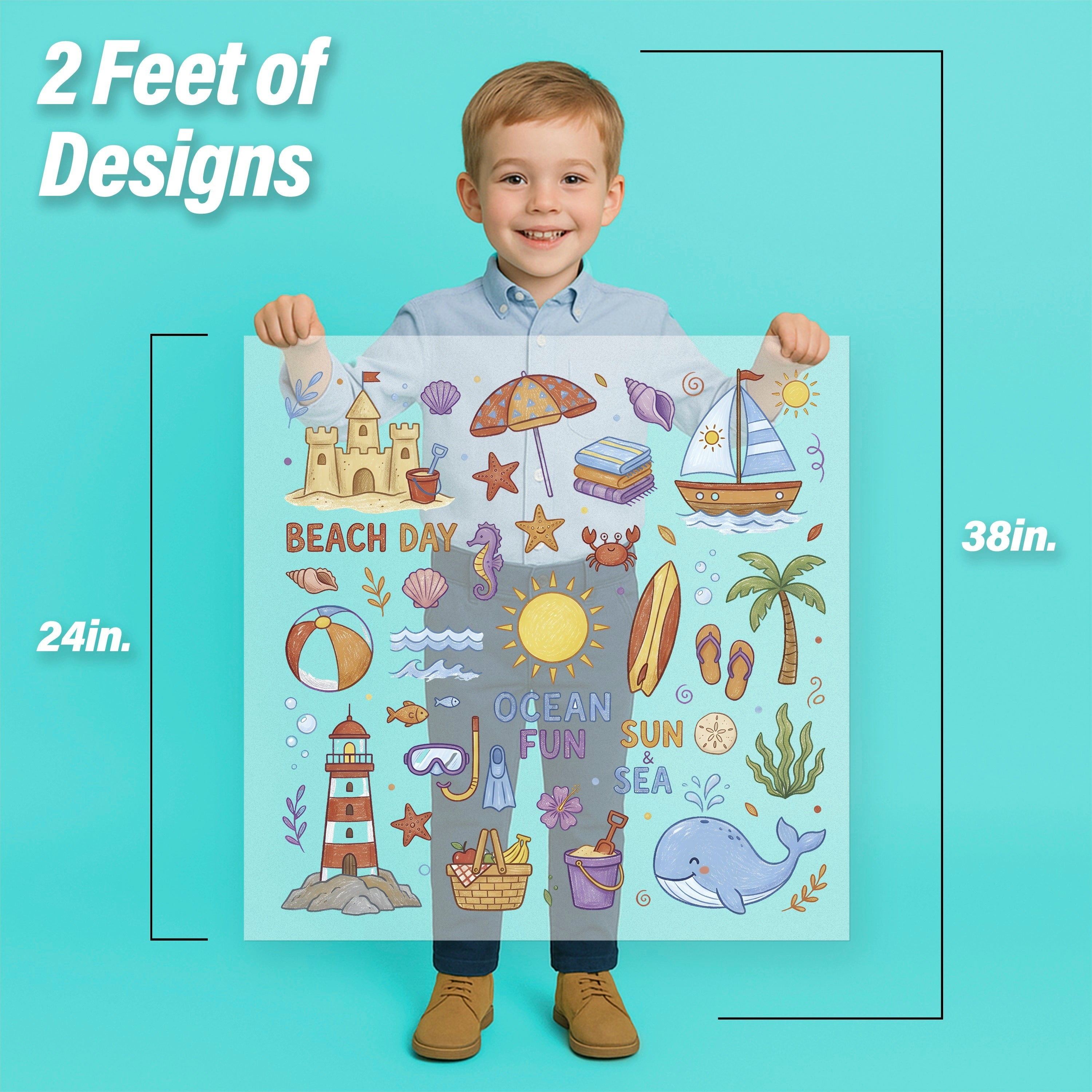 Beach Day Ocean Fun Iron-On Transfer Pack