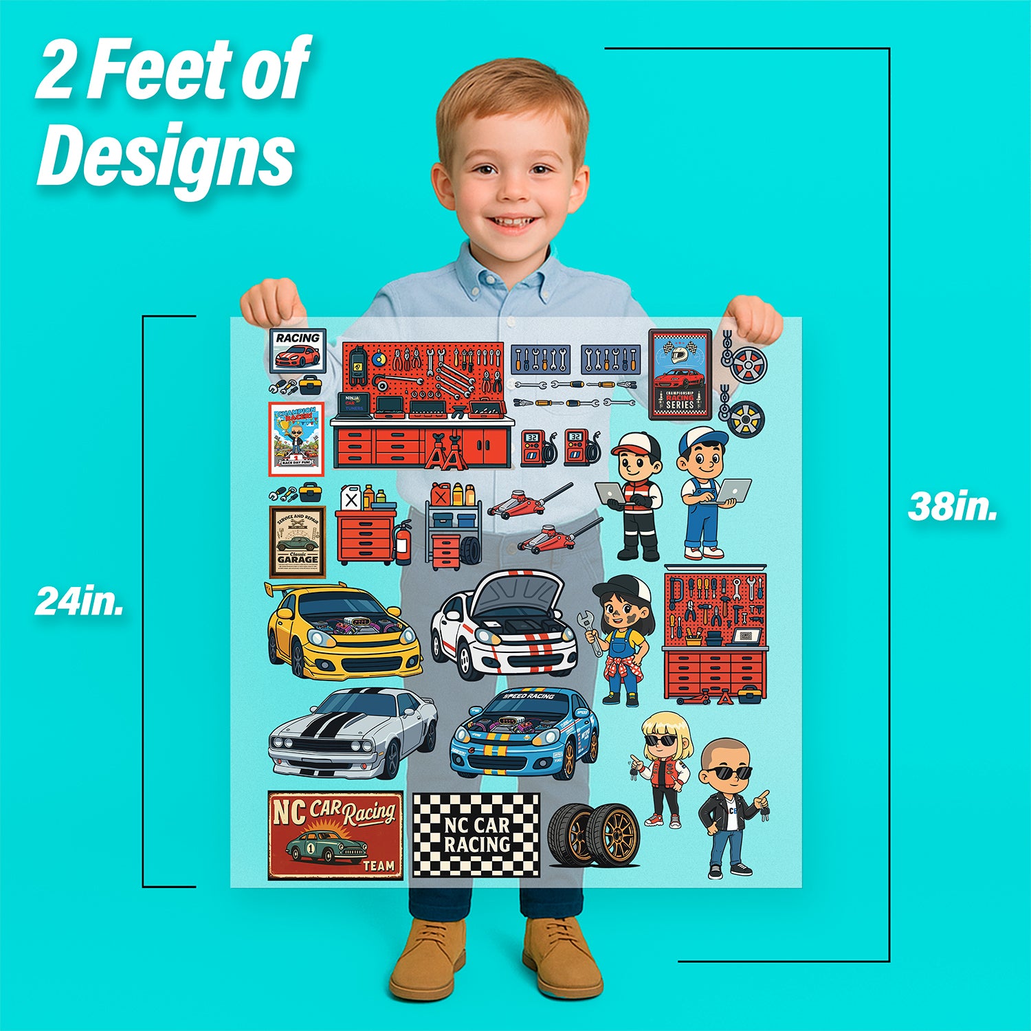Build Your Own Car Garage Iron-On Transfer Pack