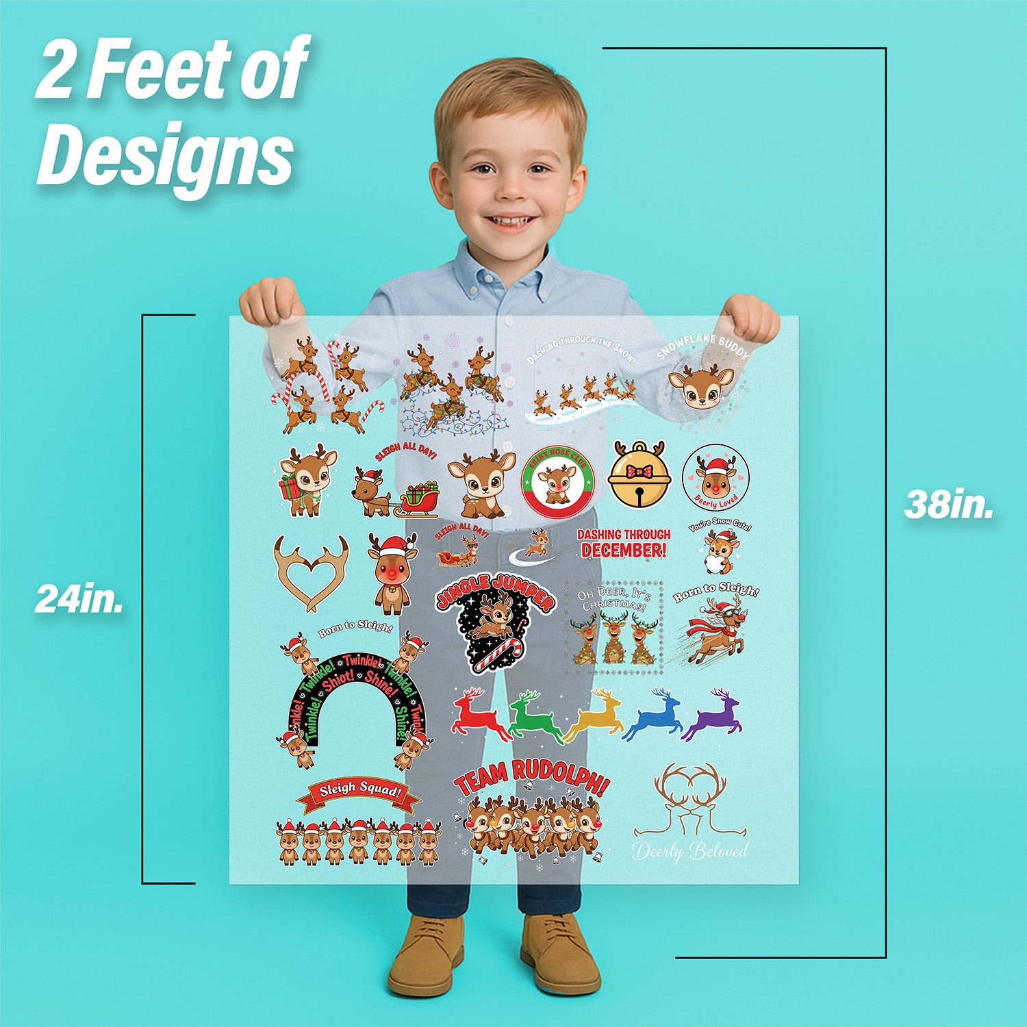 Christmas Reindeer Iron-On Transfer Pack
