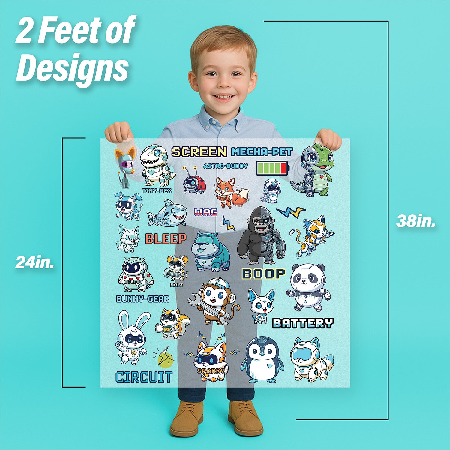 Cute Robot Animals Iron-On Transfer Pack