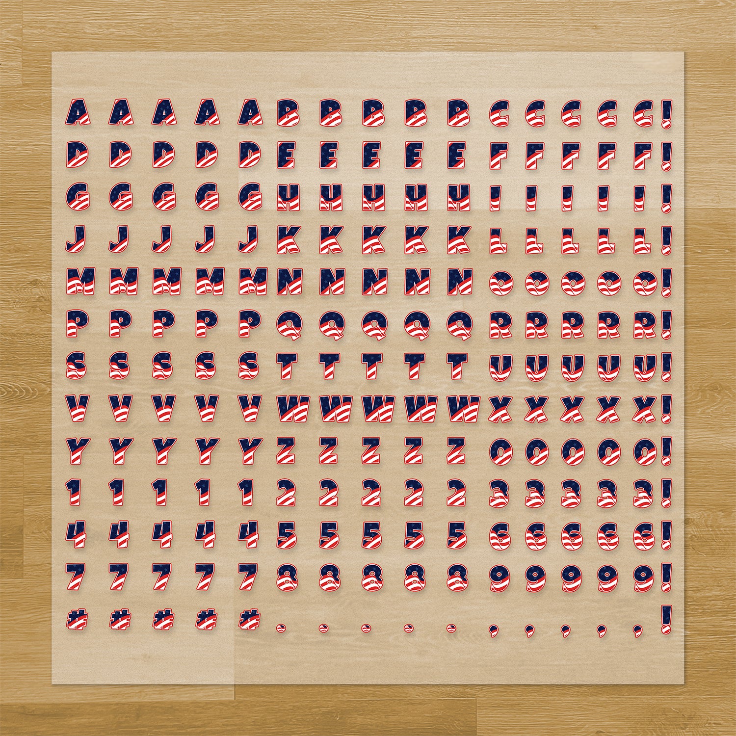 July 4 Lettering Iron-On Transfer Pack