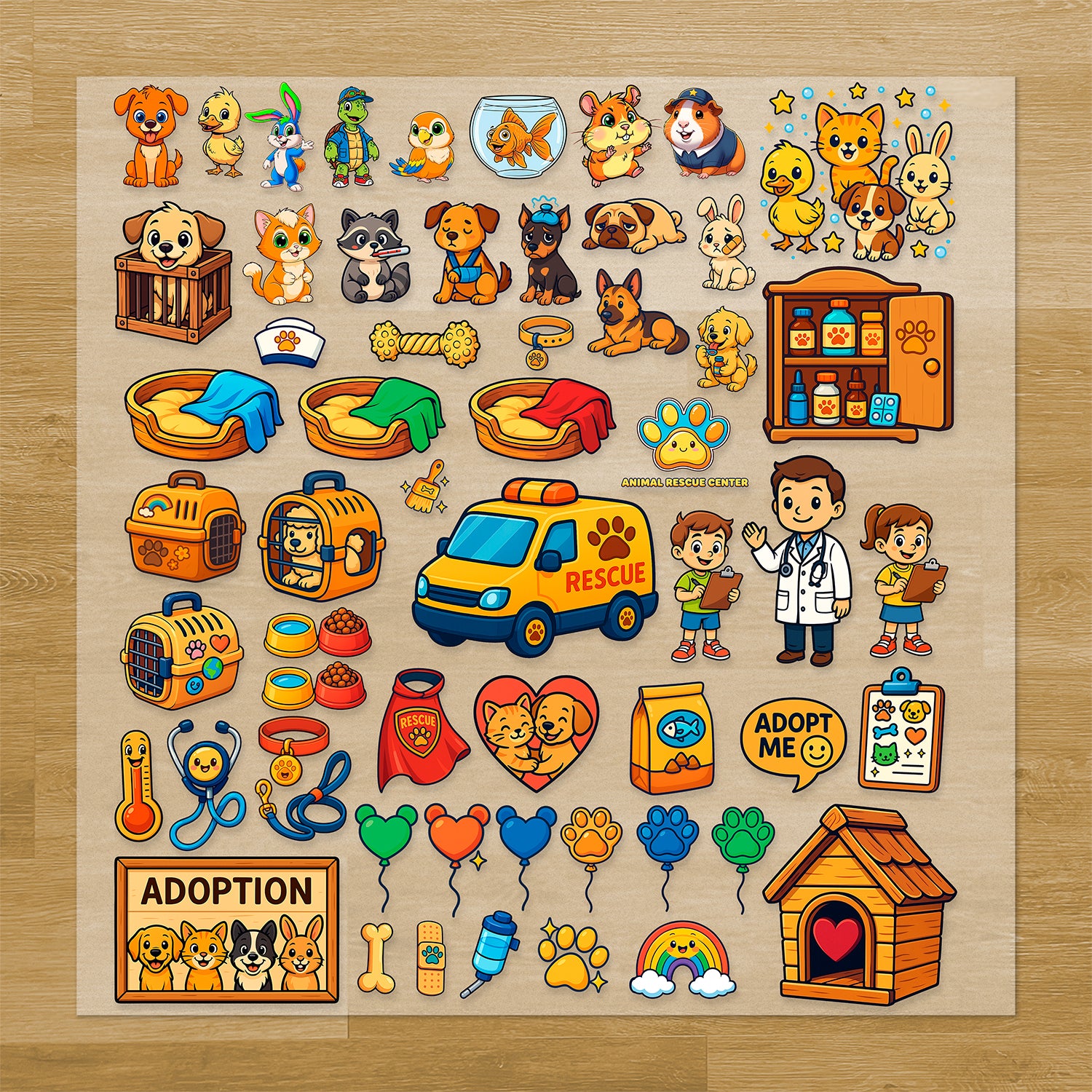 Build Your Own Animal Rescue Iron-On Transfer Pack