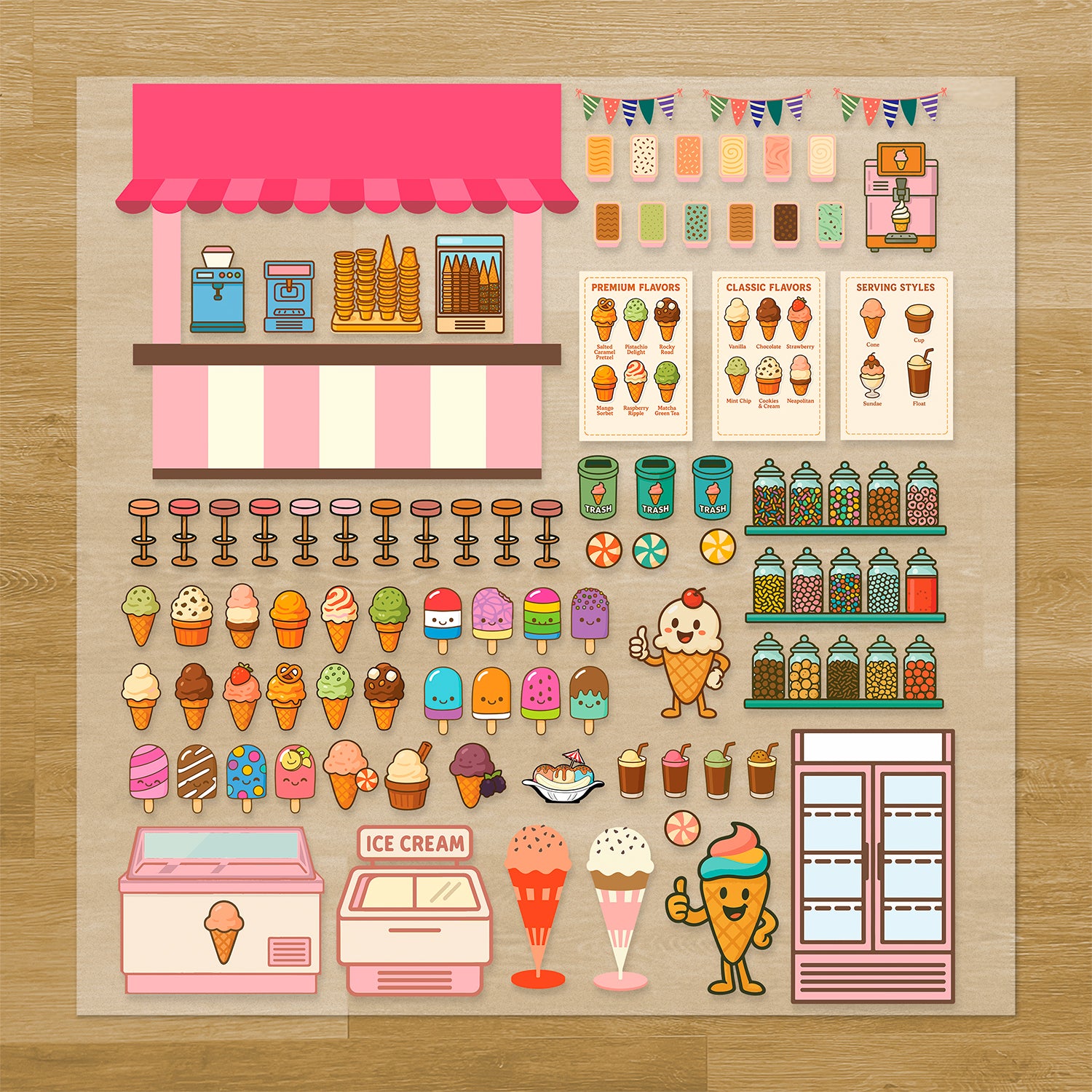 Build Your Own Ice Cream Parlor Iron-On Transfer Pack