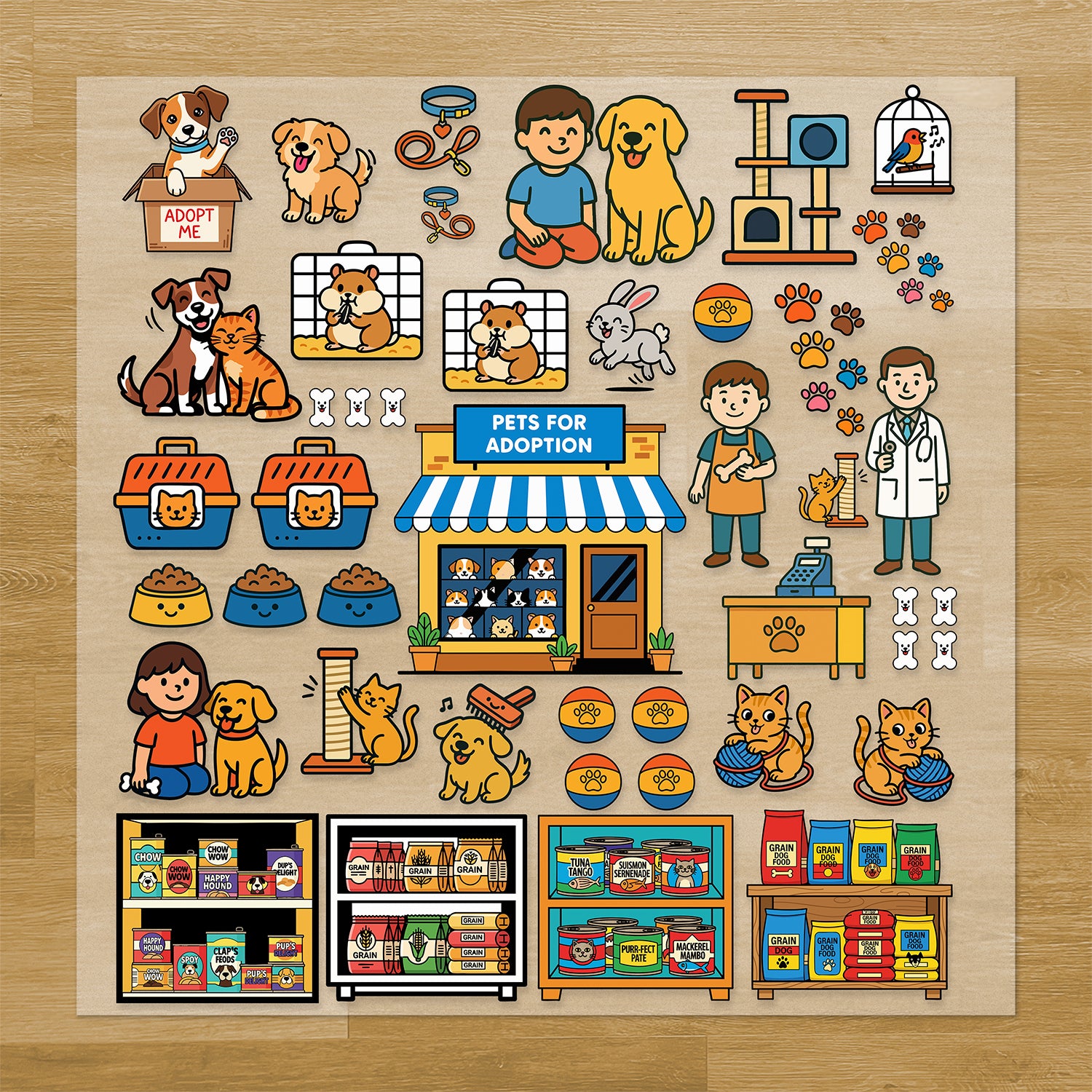 Build Your Own Pet Shop Iron-On Transfer Pack