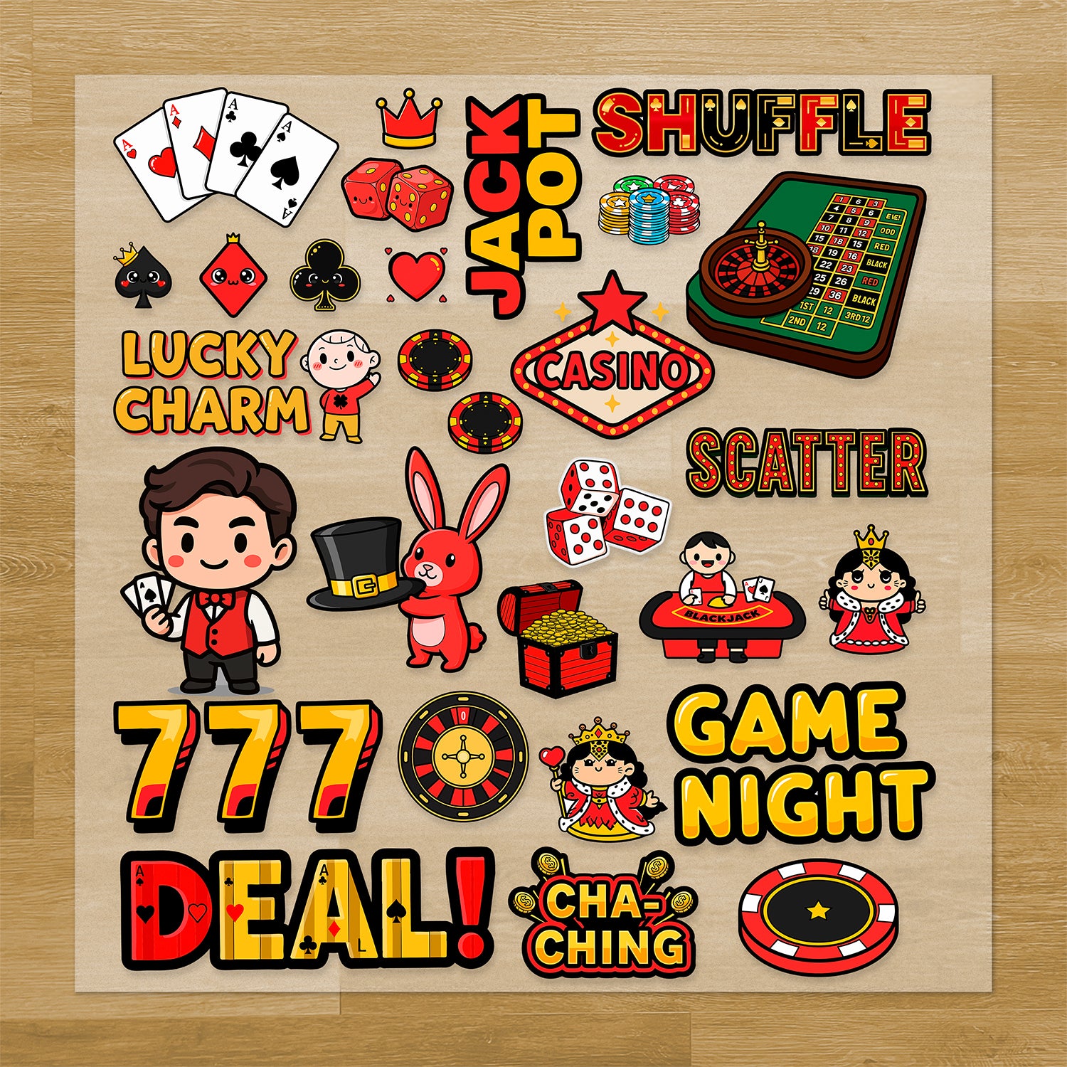 Casino and Cards Iron-On Transfer Pack