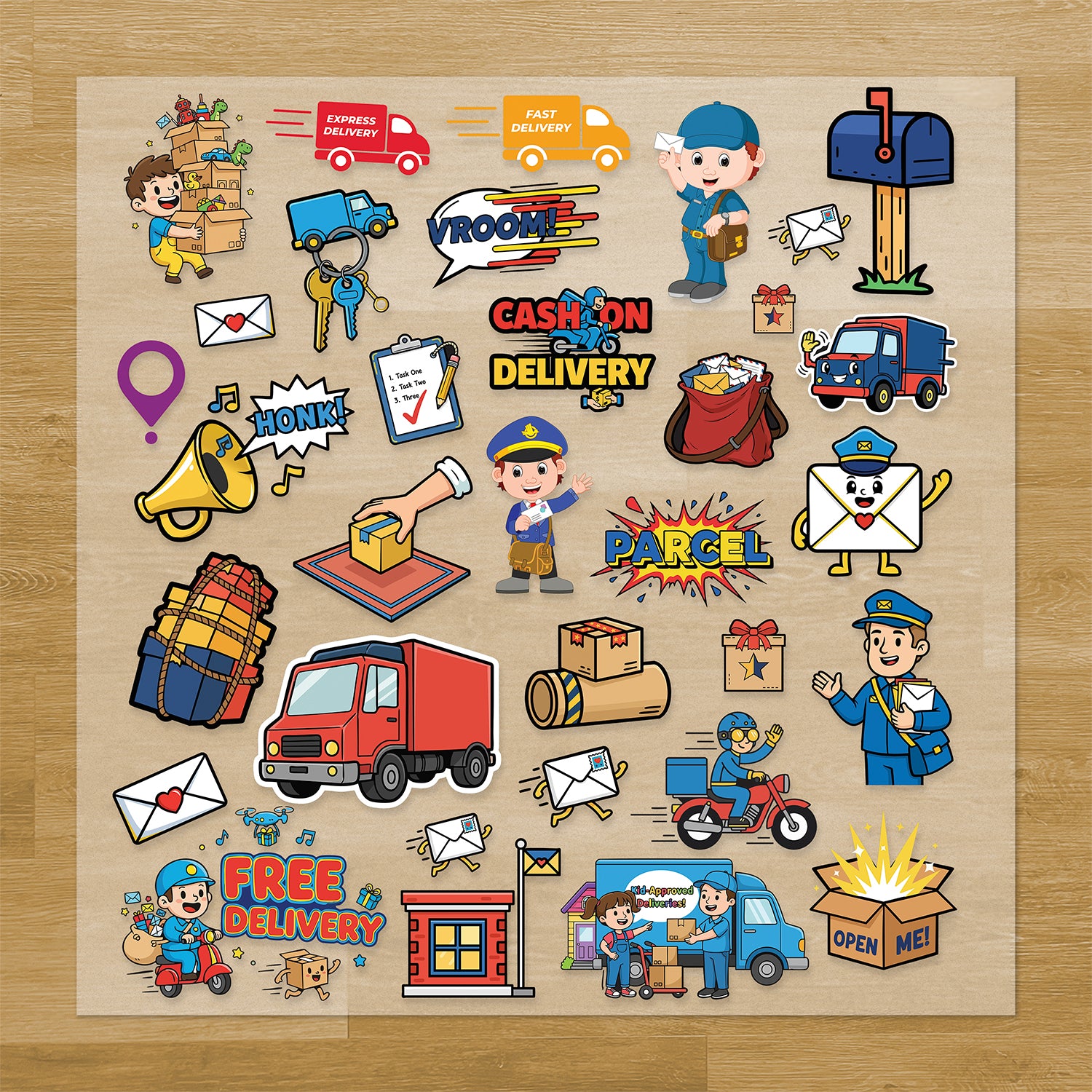 Delivery Trucks & Mail Service Iron-On Transfer Pack
