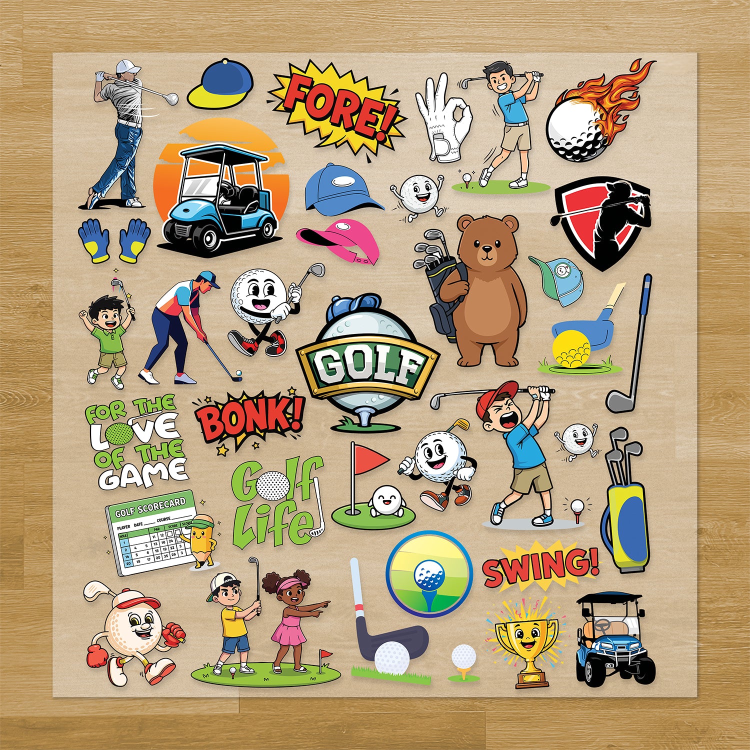 Golf Iron-On Transfer Pack