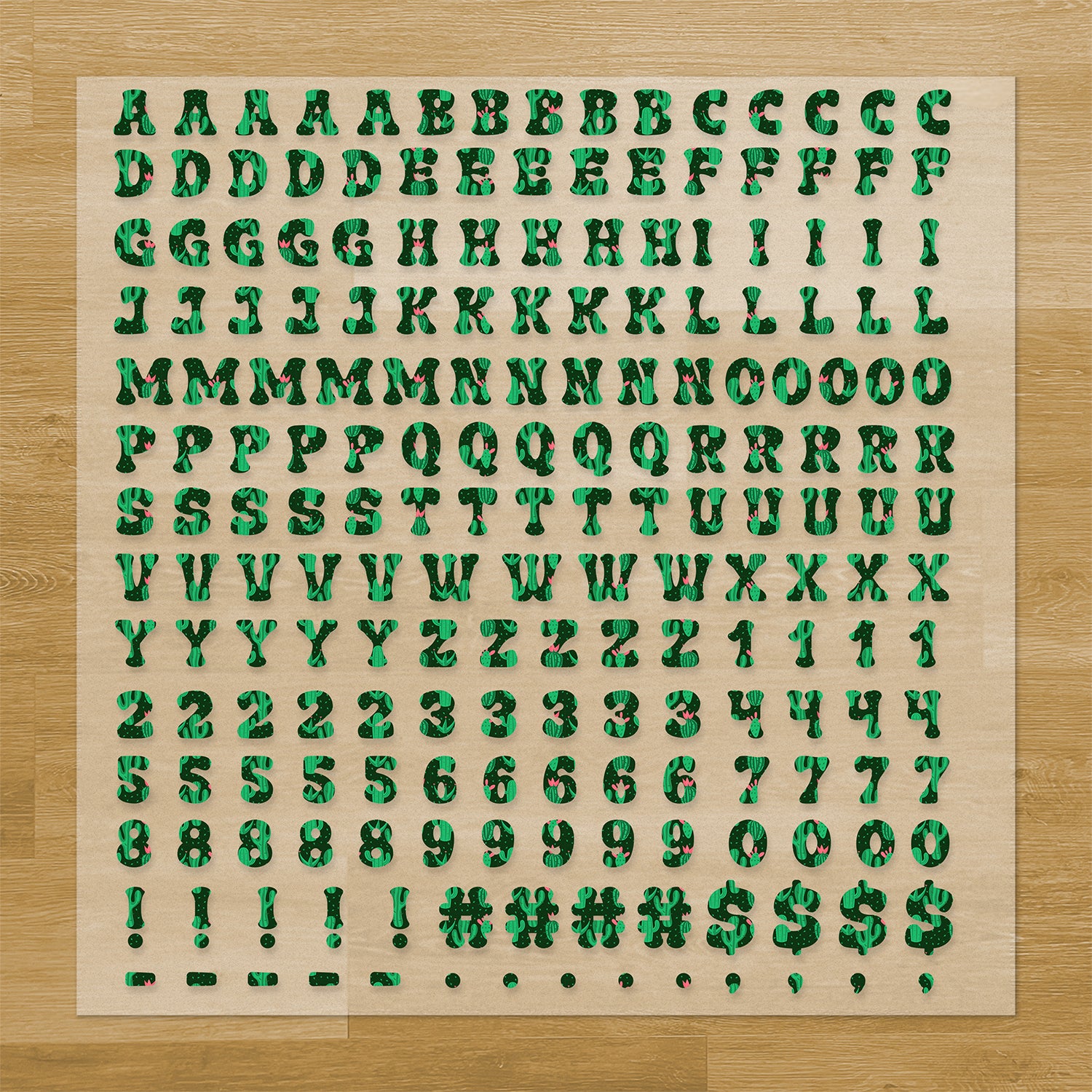 Cactus Lettering Iron-On Transfer Pack
