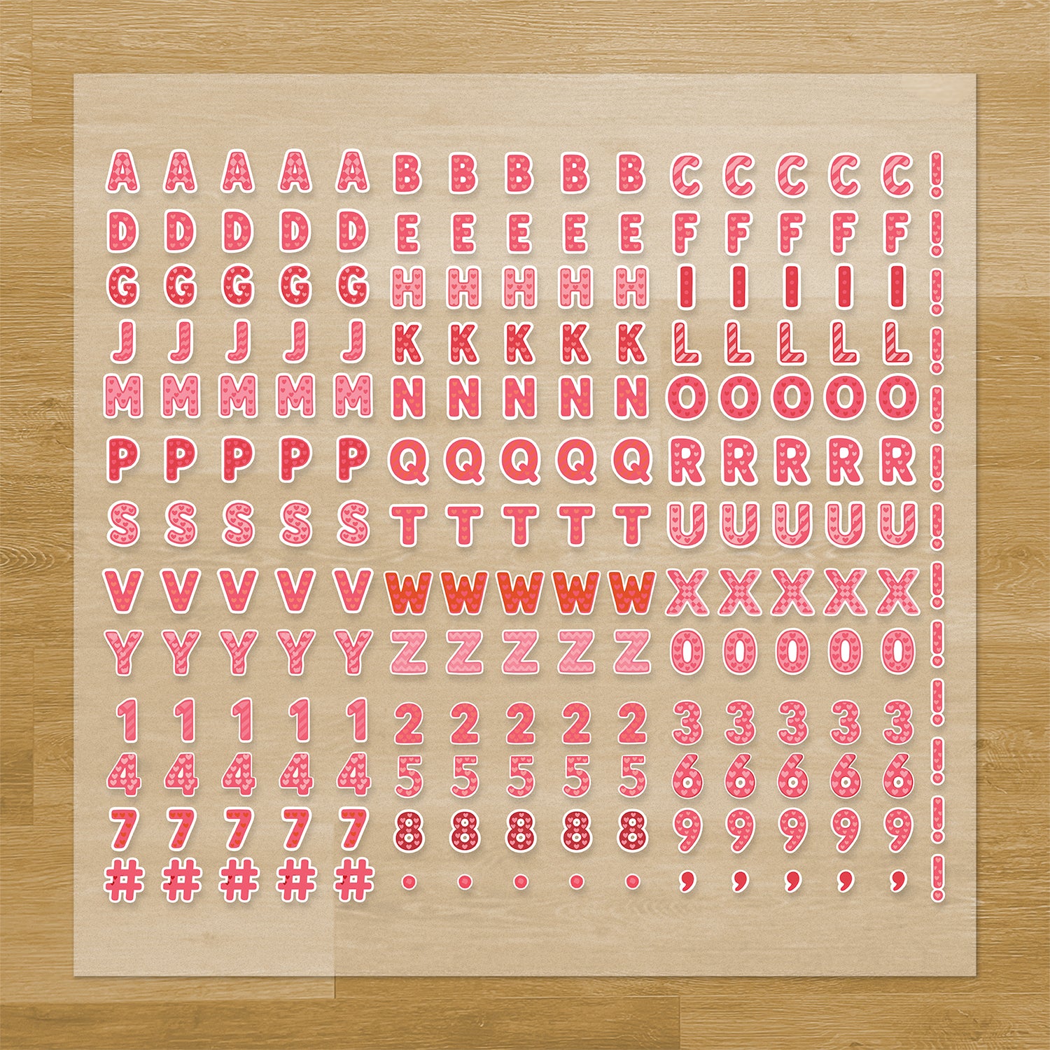 Valentines Lettering Iron-On Transfer Pack