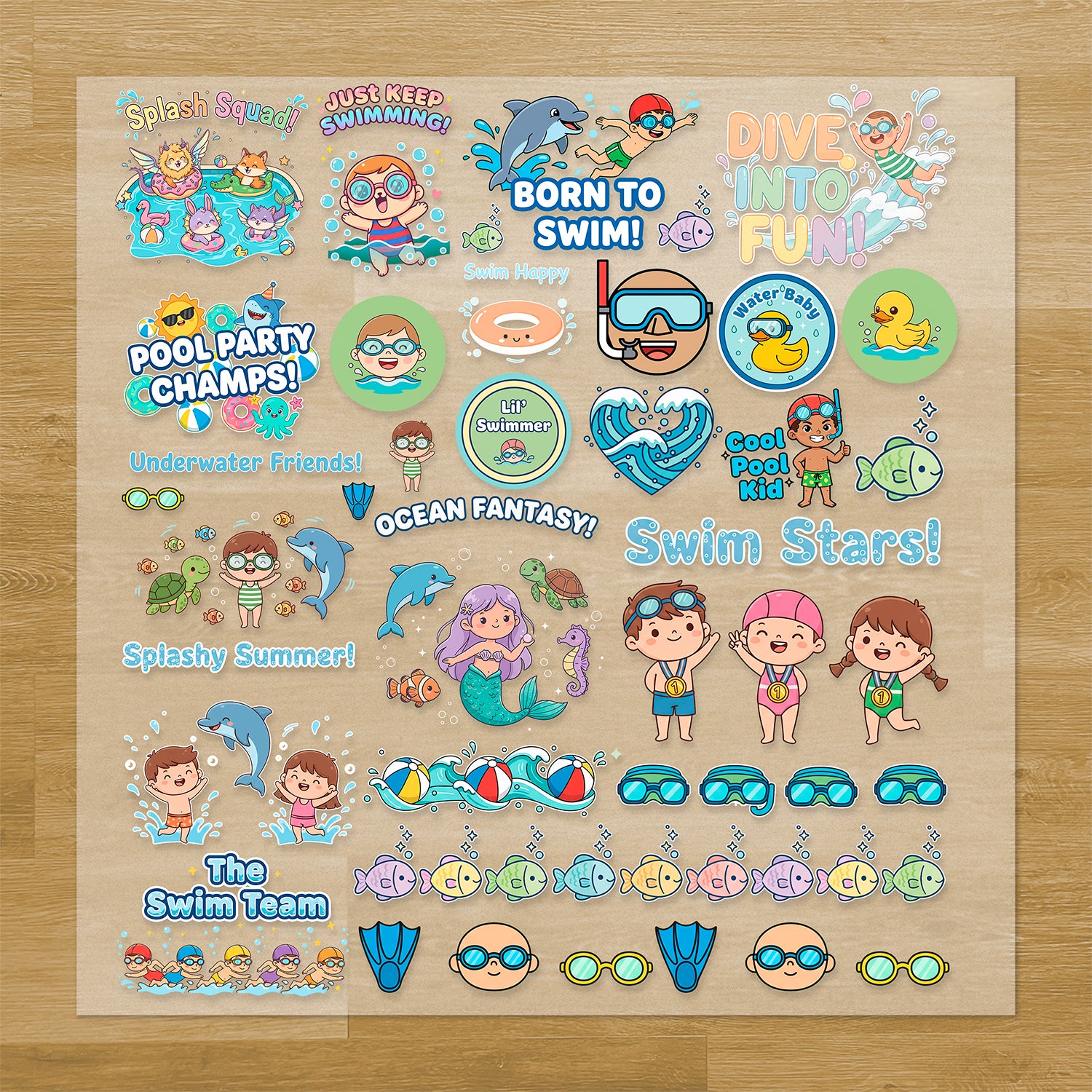 Swimming Iron-On Transfer Pack