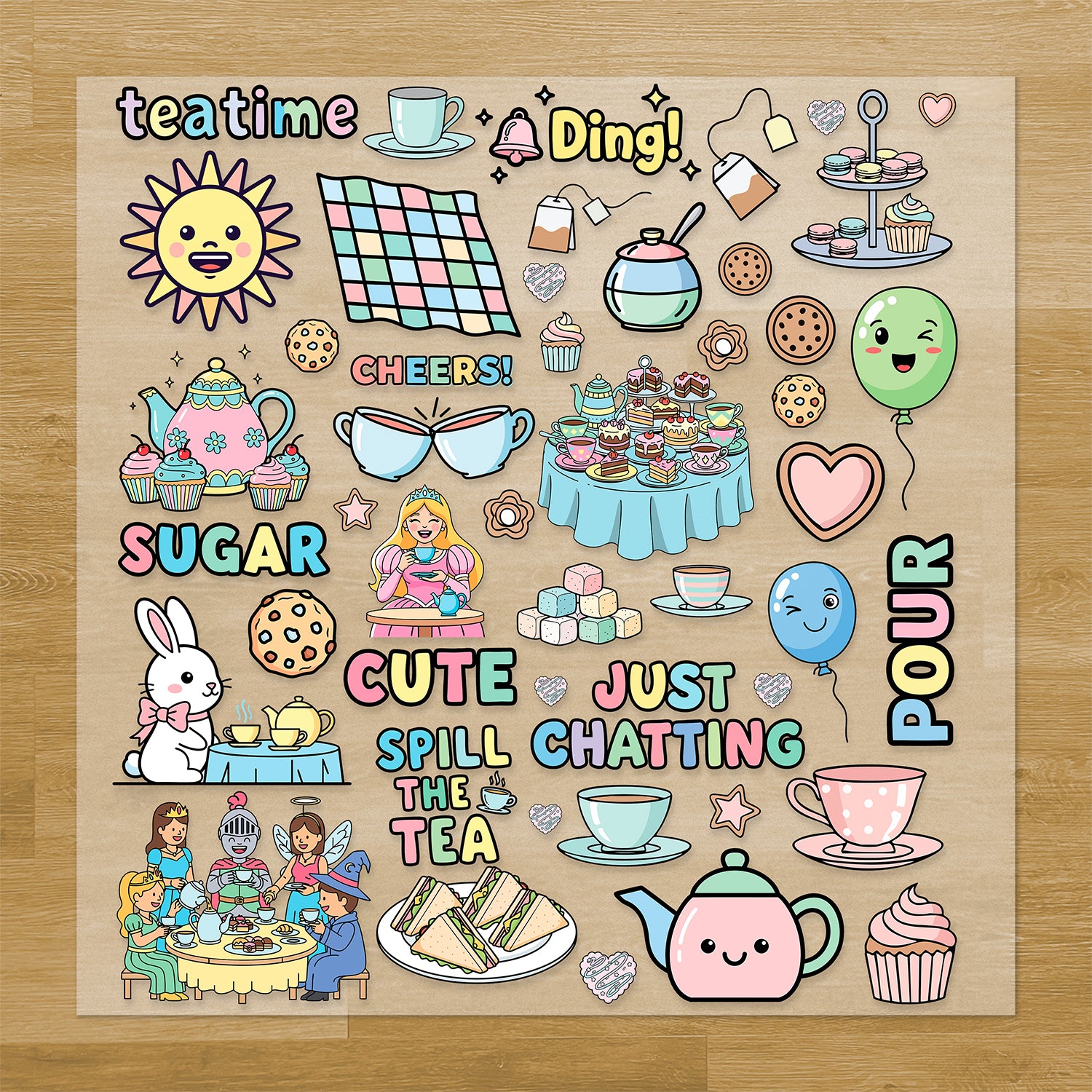 Tea Party Iron-On Transfer Pack