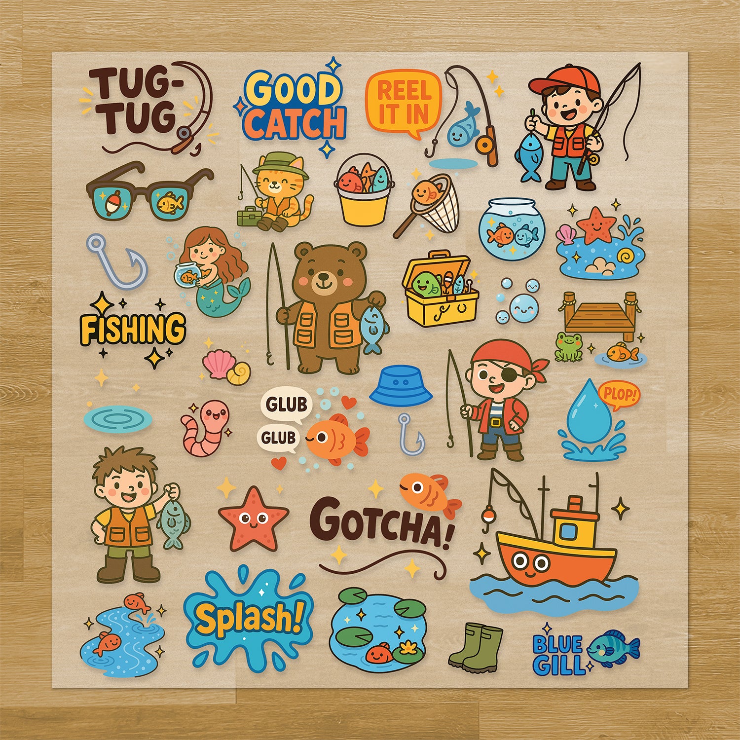 Fishing Iron-On Transfer Pack