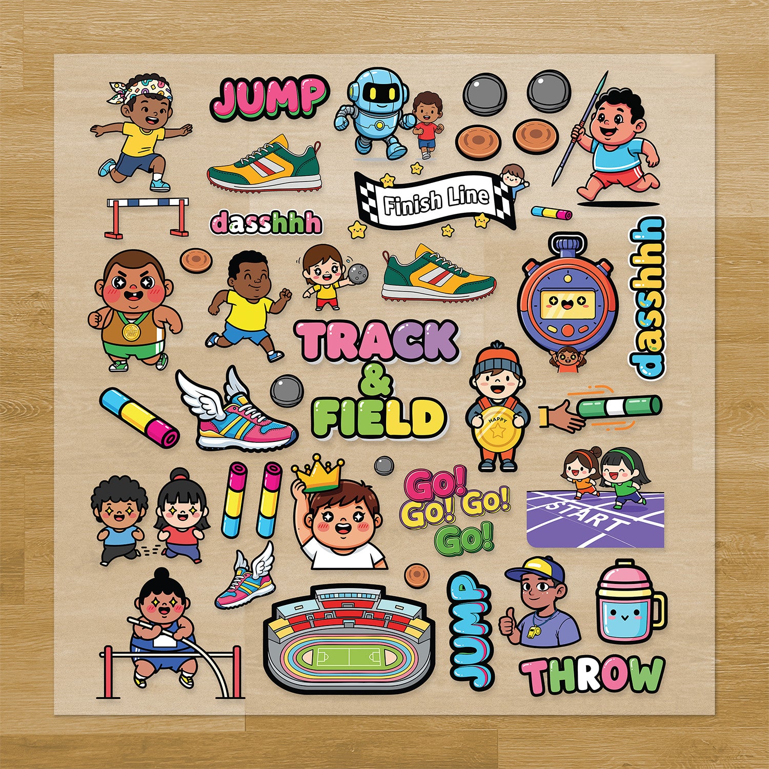 Track & Field Iron-On Transfer Pack