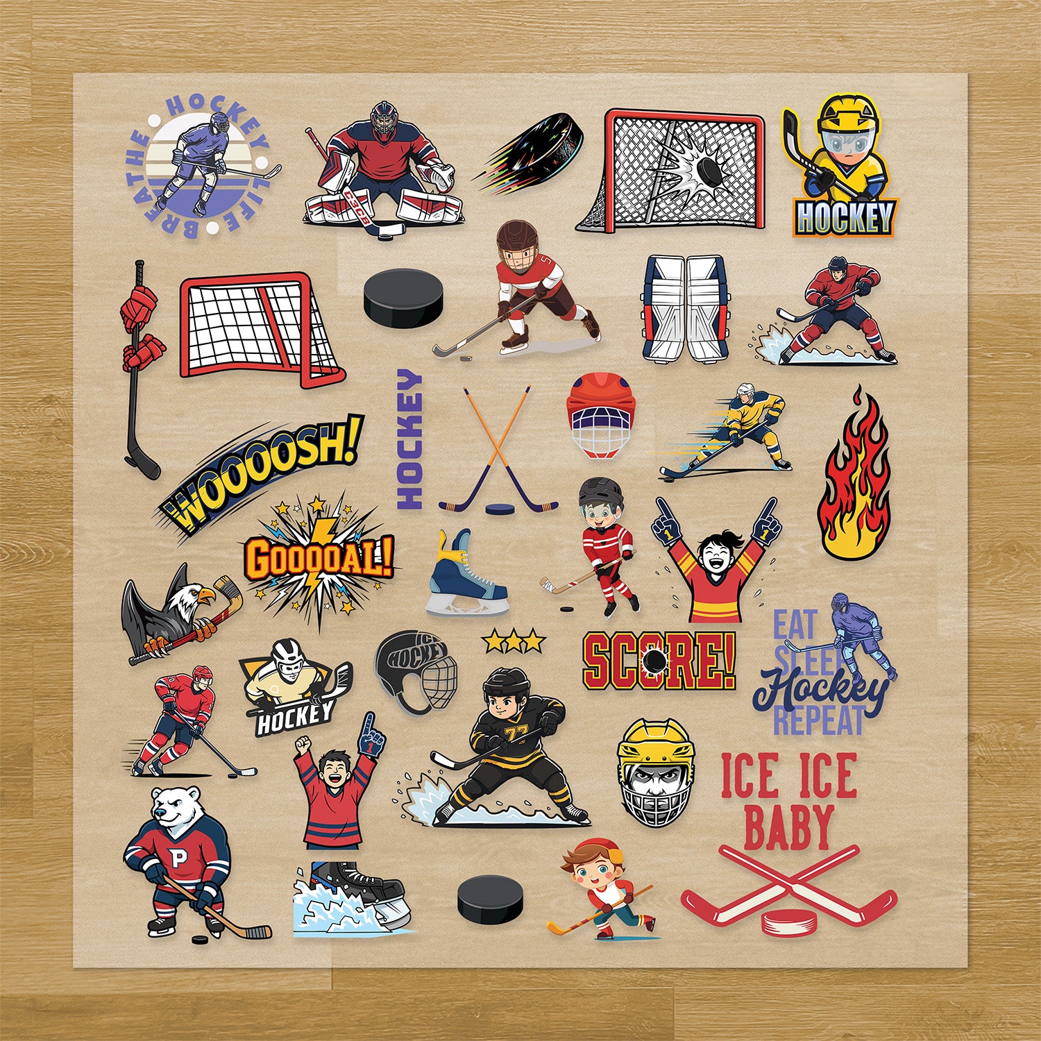Hockey Iron-On Transfer Pack