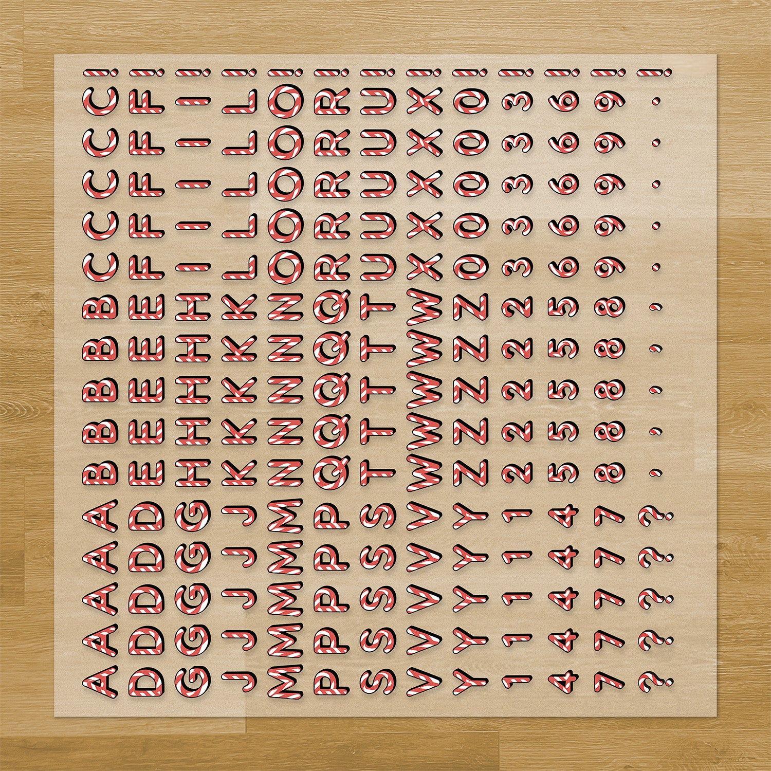 Candy Cane Letters & Symbols Iron-On Transfer Pack