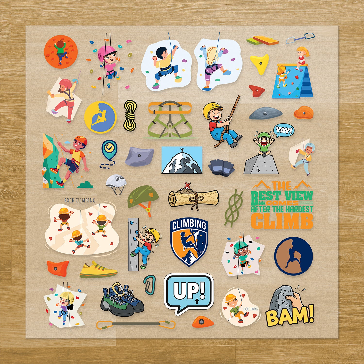 Rock Climbing Iron-On Transfer Pack